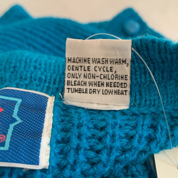 Vintage New Moves Teal Cardigan with Pockets Sz L - Picture 7 of 7